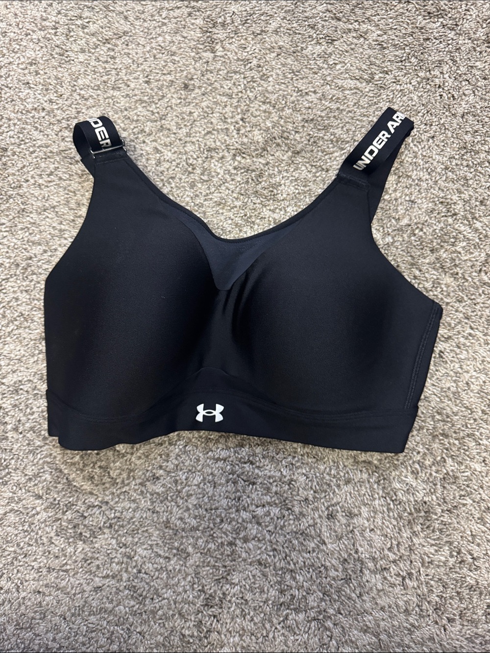 Under Armour Black Molded Cup sports bra with Branded Straps